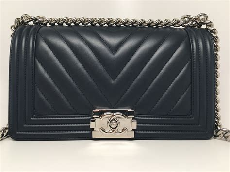 chanel navy chevron boy bag|chanel boy bag price.